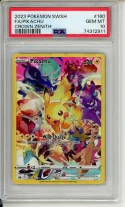 Pokemon TCG Pikachu Crown Zenith Holo Card 160/159 Secret Rare PSA 10 - Image 1