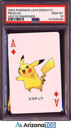 Pokemon 2004 Pikachu Ace Of Diamonds LeafGreen Playing Card Japanese PSA 10 - Image 1