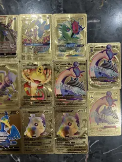 Pokemon Pikachu Gold Foil Cards All Different Cards Types 17 Cards In Total - Image 3