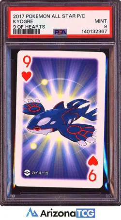 Pokemon 2017 Kyogre 9 Of Hearts All Star Playing Cards Japanese PSA 9 - Image 1