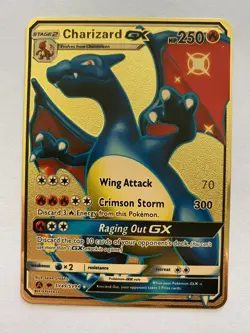 Shiny Charizard Gold Metal Card Fire - Image 1