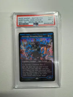 Hidetsugu, Devouring Chaos (Neon Blue) Kamigawa: Neon Dynasty Foil PSA 9 - Image 1