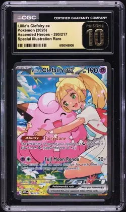 Pokemon Ascended Heroes Lillie’s Clefairy ex SIR 280/217 CGC PRISTINE 10 - Image 1