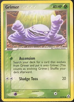Grimer 54/92 Legend Maker Regular (See Photos) Pokemon Card - Image 1