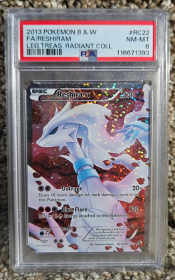 2013 Pokemon Reshiram FullArt RC22 Legendary Treasures: Radiant Collection PSA 8 - Image 1