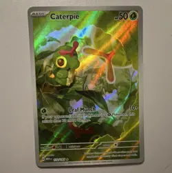Pokemon Caterpie 172/165 Scarlet & Violet 151 Illustration Rare Full Art Holo - Image 1