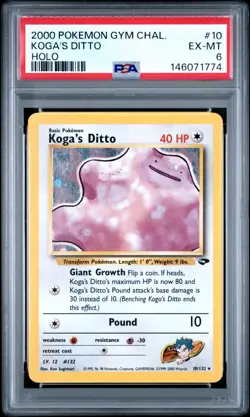 2000 Pokemon Gym Challenge - Koga's Ditto - Holo - PSA Graded: 6 - Image 1