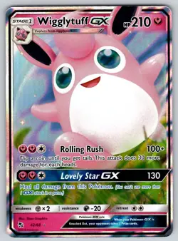 Wigglytuff GX 42/68 Hidden Fates NM Pokemon GX Rare - Image 1