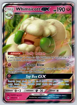 Whimsicott GX 140/214 Unbroken Bonds NM Pokemon GX Rare - Image 1