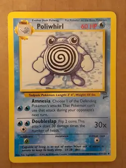 Pokemon Poliwhirl 57/130 Base Set 2 NM See Pictures - Image 1