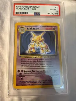 1999 Pokemon Game Alakazam Holo PSA 8 1/102 - Image 1