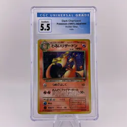 1997 Pokemon Dark Charizard Team Rocket Japanese Holo Rare #006 CGC 5.5 EX+ - Image 2