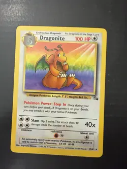 Wizards of the Coast Pokemon TCG Fossil Dragonite Rare 19/62 100 HP 1999 EN - Image 1