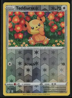 Teddiursa 126/203 Pokemon Evolving Skies Common Near Mint Reverse Holo - Image 1