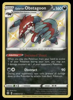 Galarian Obstagoon Shiny Holo Rare Shining Fates: Shiny Vault SV080/SV122 NM - Image 1