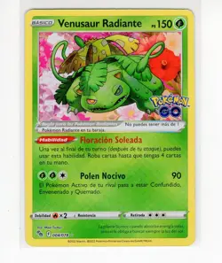 ~ESP~ SPANISH Venusaur Radiante 004 Go Pokemon Card (g3) - Image 1