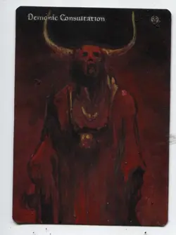 Demonic Consultation Altered Art Magic The Gathering Hand Painted Card - Image 1