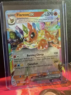 Pokemon TCG Flareon EX Prismatic Evolutions Double Rare Holo Card 014/131 - Image 1