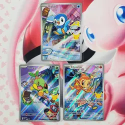 Piplup 042 + Chimchar 041 + Turtwig 040 - First Partner Pokemon Cards - #L431 - Image 1