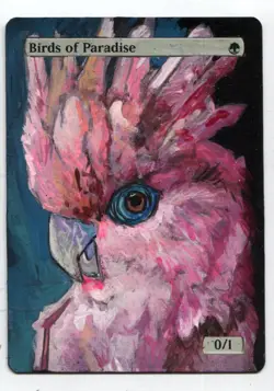 Birds of Paradise Altered Art Magic The Gathering Mtg Hand Painted Card - Image 1