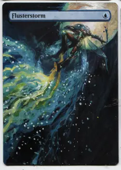 Flusterstorm Altered Art Magic The Gathering Hand Painted Card - Image 1