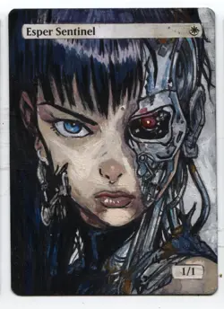 Esper Sentinel Altered Art Magic The Gathering Hand Painted Card - Image 1