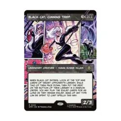 WotC Marvel's Spider-Man Black Cat, Cunning Thief (Borderless) (R) (Foil) NM - Image 1