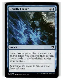 Ghostly Flicker 98 Common Commander Masters Magic: The Gathering Near Mint - Image 1