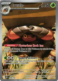 Pokemon TCG Crustle Illustration Rare SV10: Destined Rivals 186/182 NM - Image 1