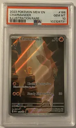 Pokemon 2023 Charmander 168/165 SV 151 Illustration Rare Holo EN PSA 10 - Image 1