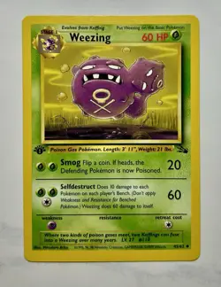 Weezing 1999 Pokemon Game Fossil 1st Edition #45/62 * Light Play - Image 1