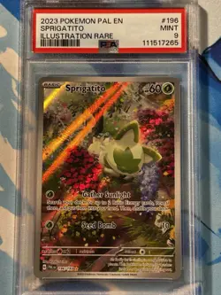 Sprigatito PSA Mint 9 2025 Pokemon Illustration Rare Paldea Evolved #196 IR - Image 1
