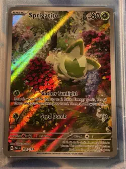 Sprigatito PSA Mint 9 2025 Pokemon Illustration Rare Paldea Evolved #196 IR - Image 2