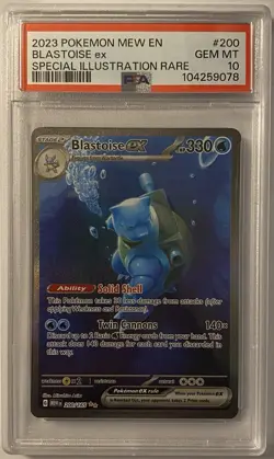 Pokemon Blastoise ex 200/165 SV151 Special Illustration Rare Holo PSA 10 - Image 1