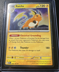 Pokemon Raichu 026/165 Cosmos Holo 151 Sam's Club Exclusive Near Mint - Image 2