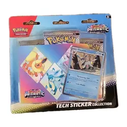 3 Pokemon Prismatic Evolutions Tech Sticker Collection Blister Sealed - Image 5