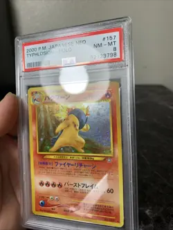 2000 Pokemon Japanese Neo Genesis Typhlosion Holo Rare PSA 8 NM-MINT! - Image 4