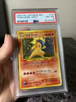 2000 Pokemon Japanese Neo Genesis Typhlosion Holo Rare PSA 8 NM-MINT! - Image 5