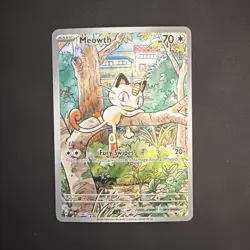 Meowth 106/094 Illustration Rare Phantasmal Flames Pokemon Holo Near Mint - Image 1