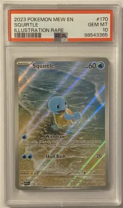 Pokemon Squirtle 170/165 Sv: Scarlet & Violet 151 Illustration Rare Holo PSA 10 - Image 1