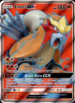 Entei GX (Full Art) 71/73 Holo - Pokemon Shining Legends - LP - Image 1