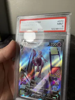 2022 Pokemon GO Mewtwo V 072/078 Full Art Ultra Rare Holo PSA 9 MINT! - Image 3