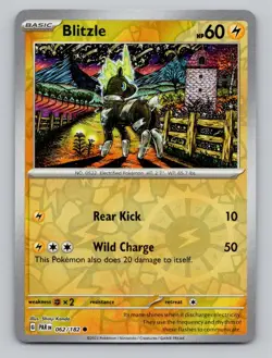 Reverse Holo Blitzle 062/182 Common Paradox Rift Pokemon - Image 1