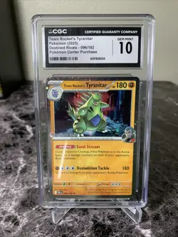 2025 Pokemon Team Rocket's Tyranitar Pokemon Center 096/182 CGC 10 GEM MINT! - Image 1