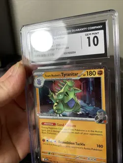 2025 Pokemon Team Rocket's Tyranitar Pokemon Center 096/182 CGC 10 GEM MINT! - Image 4