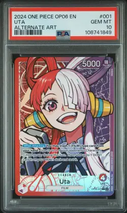 2024 One Piece Wings Of The Captain Uta OP06-001 Alternate Art PSA 10 English - Image 1