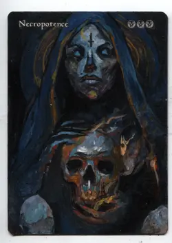 Necropotence Altered Art Magic The Gathering Hand Painted Card - Image 1