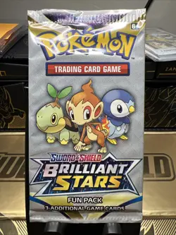 Pokemon Card - Brilliant Stars - Fun Pack - 3 Cards - Factory Sealed - Image 1