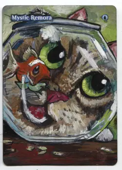 Mystic Remora Altered Art Magic The Gathering Hand Painted Card - Image 1