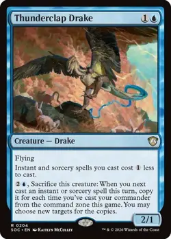 NM Thunderclap Drake, MTG, Strixhaven Commander, Magic the Gathering, 204 - Image 1